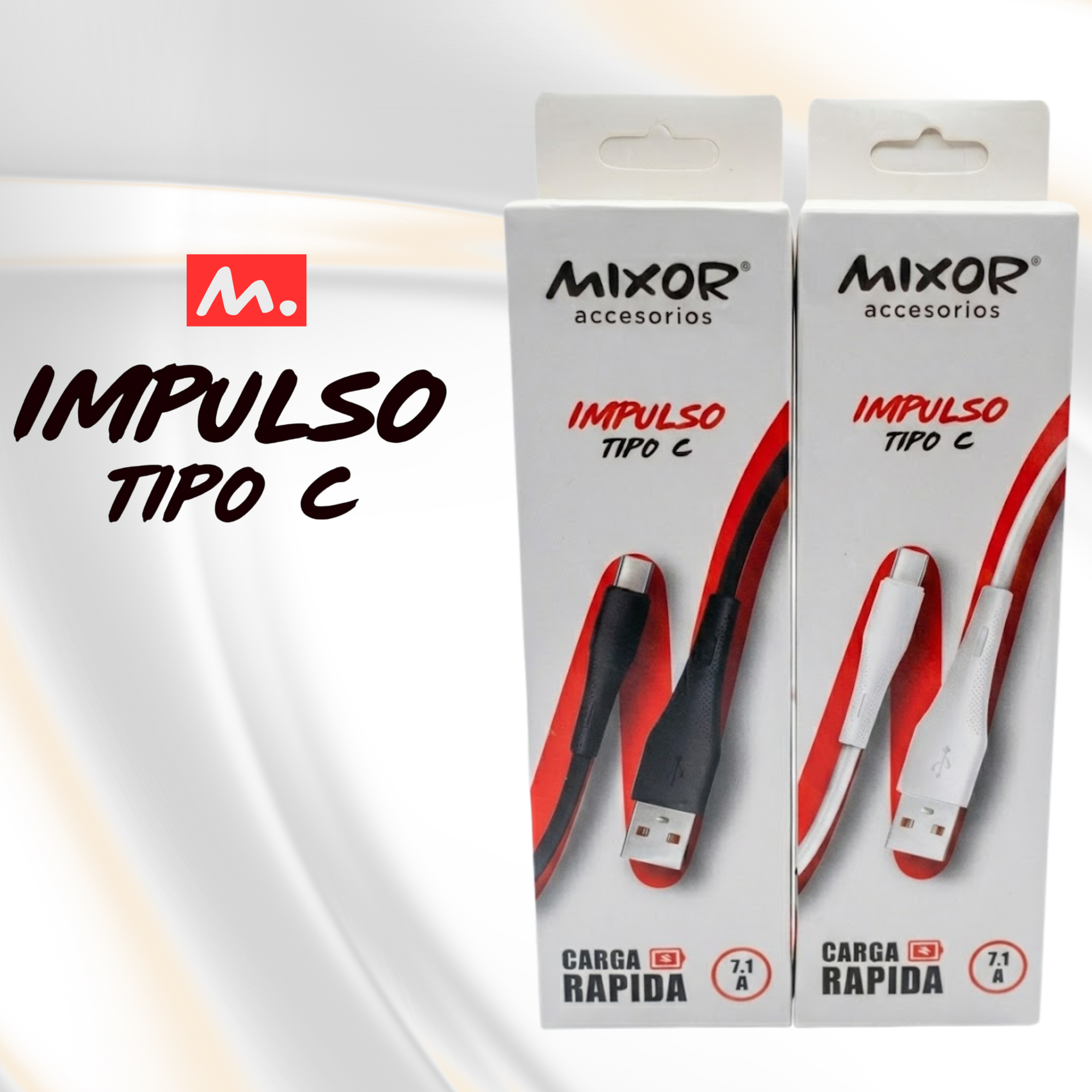 Cable USB a Tipo-C Mixor Impulso 7.1A Carga Rápida - Importador directo