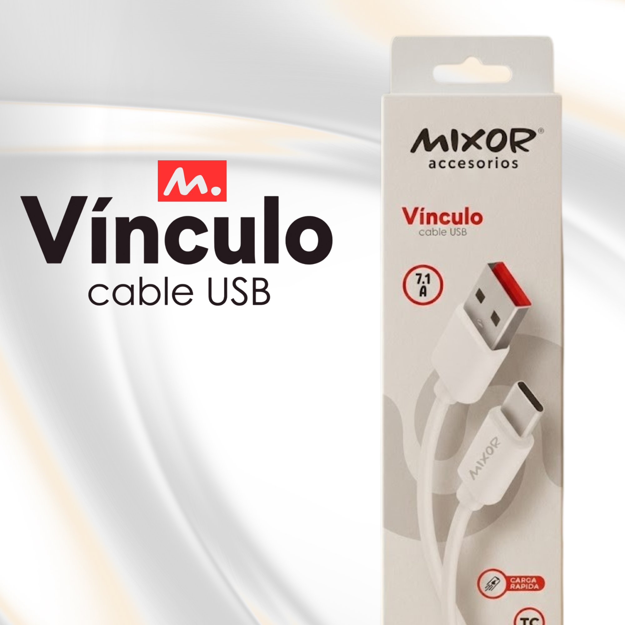 Cable USB Tipo-C Mixor Vínculo 7.1A 1m - Mayorista Argentina