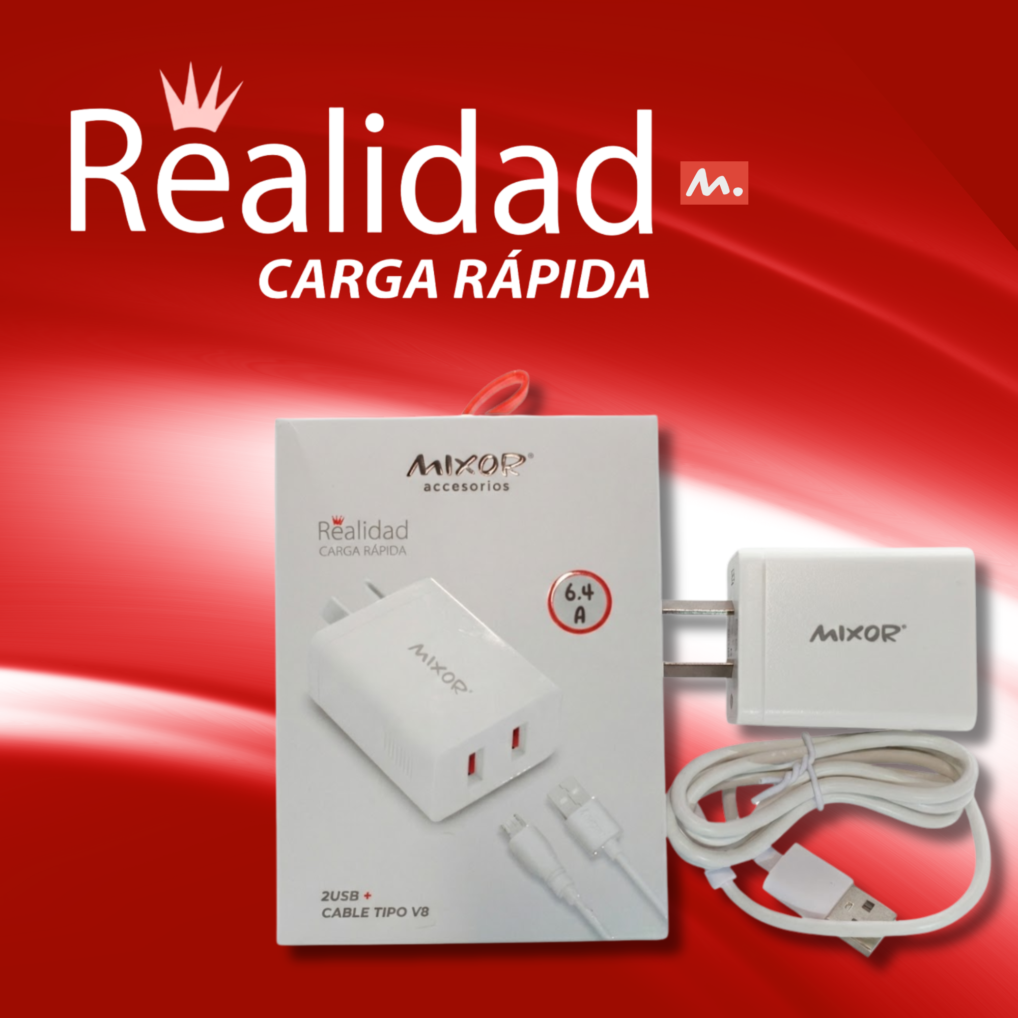 Cargador 220V Mixor Realidad 4.4A Triple Protección - Mayorista Argentina