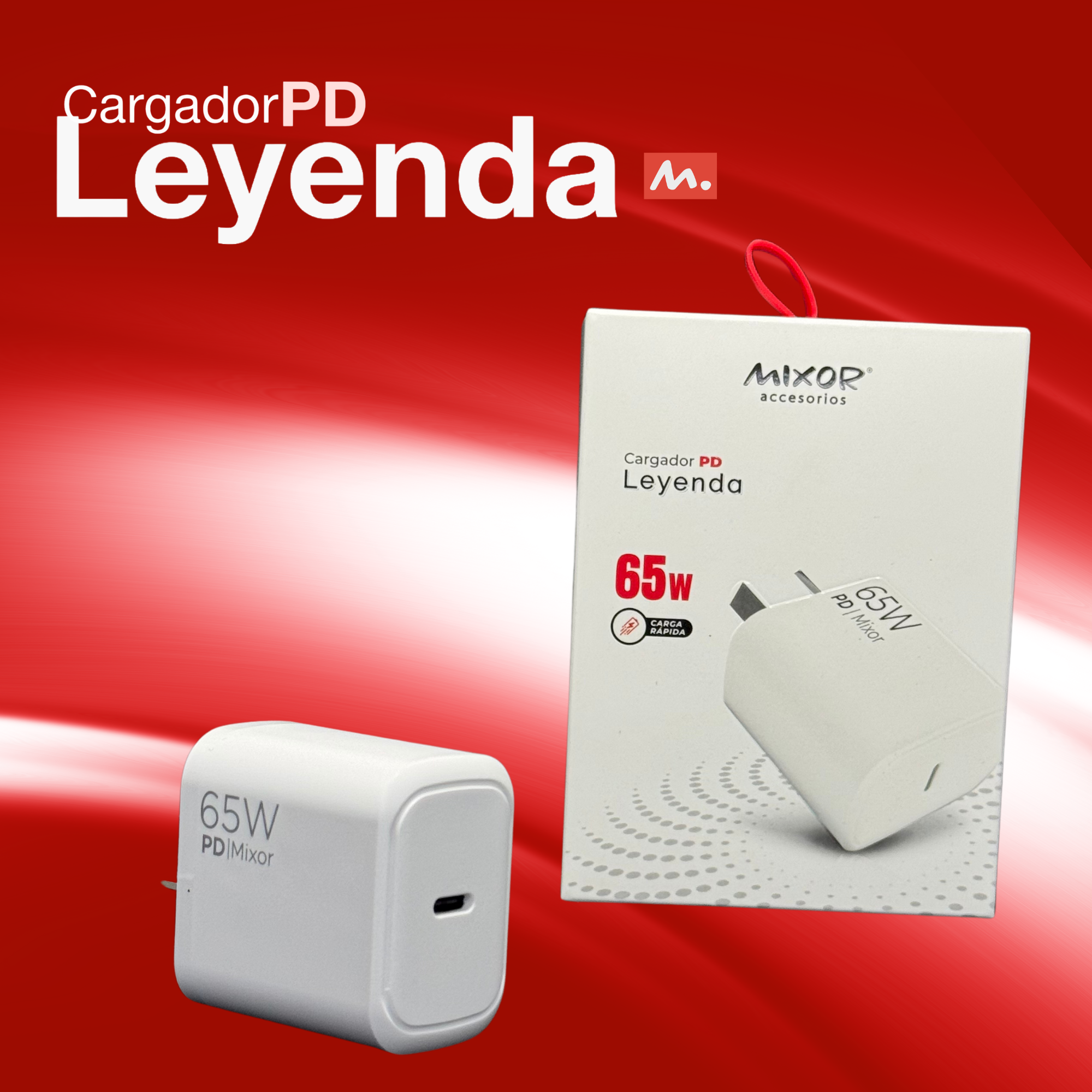 Cargador PD 65W Mixor Leyenda USB-C - Mayorista Argentina